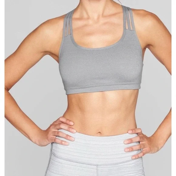 ATHLETA FULLY FOCUSED SPORT BRA GREY Size Large - Picture 2 of 5
